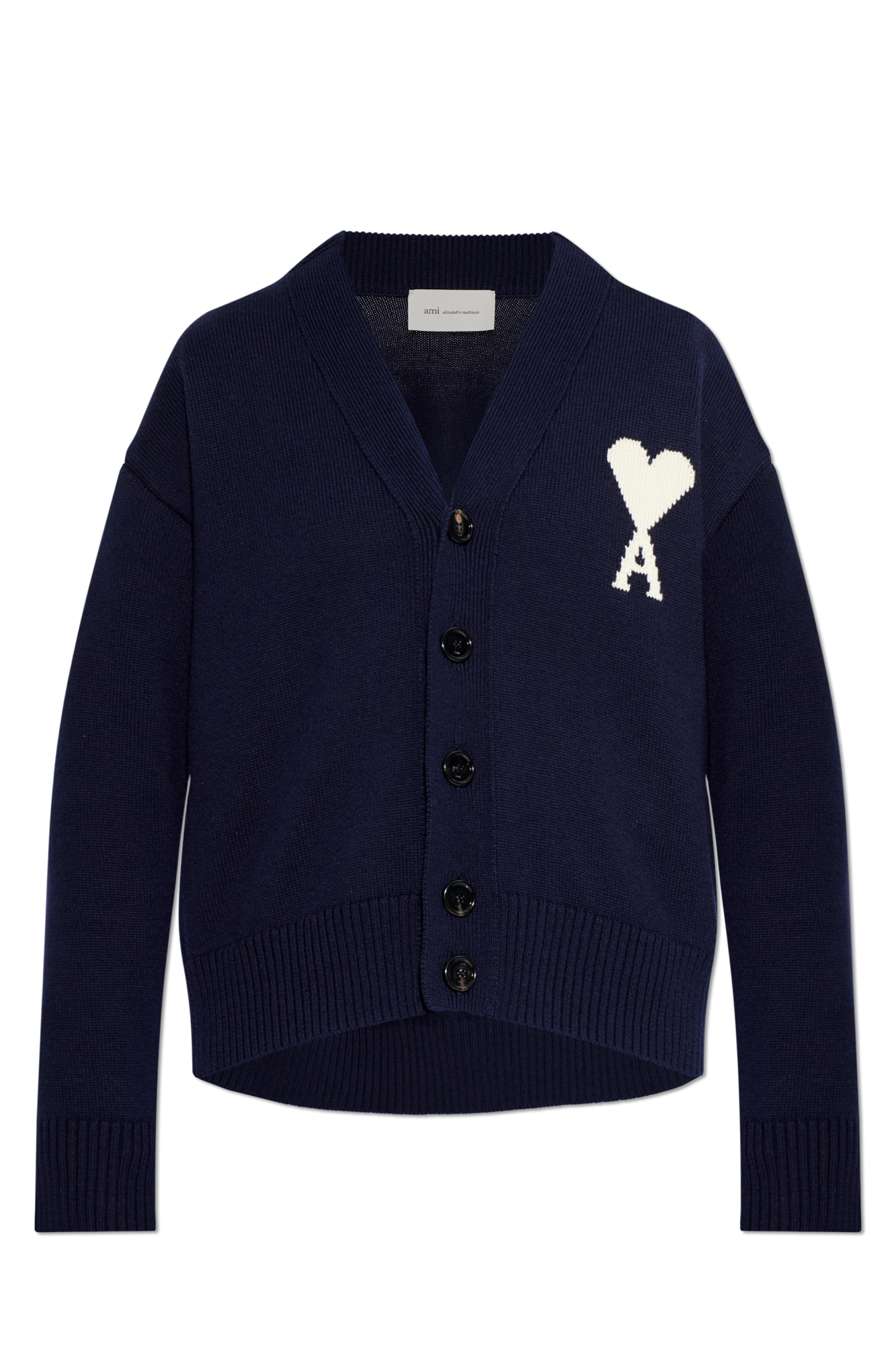 AMI Alexandre Mattiussi カーディガンsサイズ AMI Paris // Navy & Red Knit Heart Cardigan – VSP Consignment